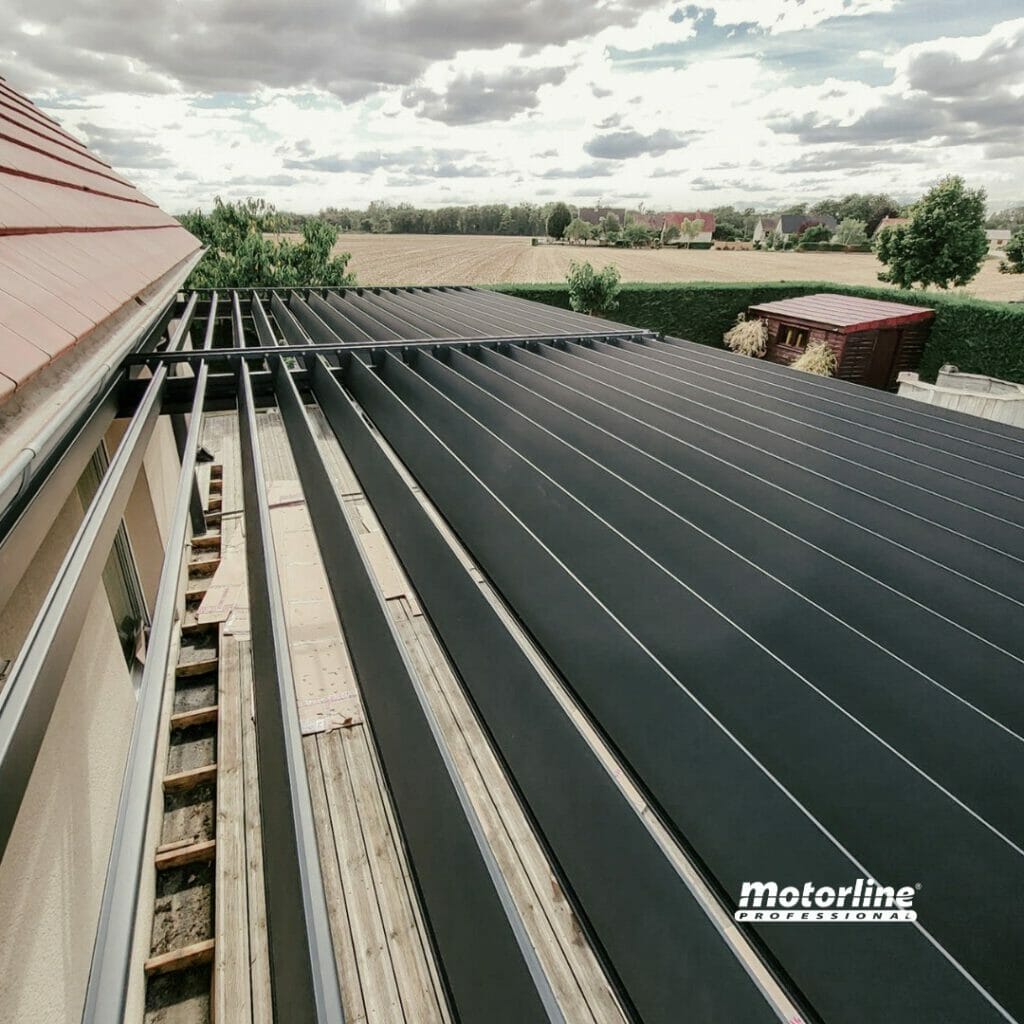 Bovenaanzicht van de luxe pergola Brisa Solar